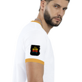 Ringer T-shirt | Unisex Regular Fit | 100% Cotton DTF/DTG | Contrast Rib Neck Bio Washed Pre-Shrunk | Adults | Personalized | DTF | Bold Typography | Affirmations | Daily Inspiration | Everyday | Encouraging | Make Today Great - right sleeve - Mustard yellow off white - mockup 6