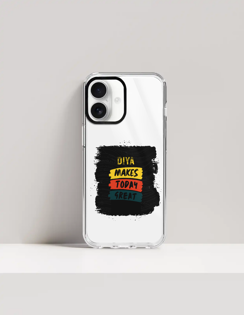 Hard Clear Case | iPhone | TPU Sides & PC Back | Detachable Camera Protector, Scratch-Proof | Unisex | Personalized | Bold Typography | Affirmations | Daily Inspiration | Everyday | Encouraging | Make Today Great - front_17 - 17 - mockup 1