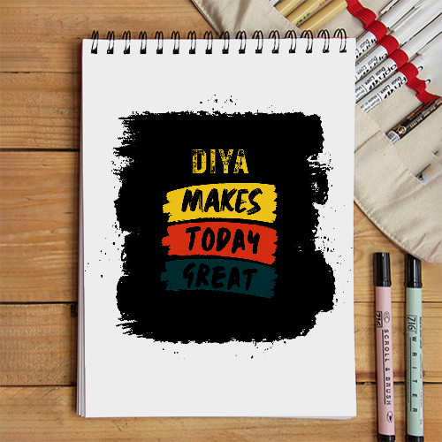 Sketchbook | A5 Spiral Bound | Digital Print Cover | 140 GSM Paper | Unisex | Personalized | Bold Typography | Affirmations | Daily Inspiration | Everyday | Encouraging | Make Today Great - front - White - mockup 1