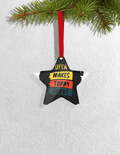 Christmas Ornaments | 3x3-inch | Acrylic UV Printed | Lightweight, Waterproof, Fade-Proof, Satin Ribbon | Unisex Adult | Personalized | Bold Typography | Affirmations | Daily Inspiration | Everyday | Encouraging | Make Today Great - front_Star - Star - mockup 2