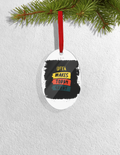 Christmas Ornaments | 3x3-inch | Acrylic UV Printed | Lightweight, Waterproof, Fade-Proof, Satin Ribbon | Unisex Adult | Personalized | Bold Typography | Affirmations | Daily Inspiration | Everyday | Encouraging | Make Today Great - front_Oval - Oval - mockup 4
