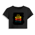 Female Baby Tee | Cropped Fit, Gen Z | 95% Cotton 5% Spandex, DTG | Stretchable, Breathable, Pre-Shrunk | Women | Personalized | DTG | Bold Typography | Affirmations | Daily Inspiration | Everyday | Encouraging | Make Today Great - front - Black - mockup 1