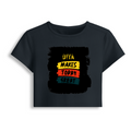 Female Baby Tee | Cropped Fit, Gen Z | 95% Cotton 5% Spandex, DTG | Stretchable, Breathable, Pre-Shrunk | Women | Personalized | DTG | Bold Typography | Affirmations | Daily Inspiration | Everyday | Encouraging | Make Today Great - front - Navy Blue - mockup 1
