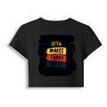 Female Baby Tee | Cropped Fit, Gen Z | 95% Cotton 5% Spandex, DTG | Stretchable, Breathable, Pre-Shrunk | Women | Personalized | DTG | Bold Typography | Affirmations | Daily Inspiration | Everyday | Encouraging | Make Today Great - back - Black - mockup 2