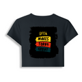 Female Baby Tee | Cropped Fit, Gen Z | 95% Cotton 5% Spandex, DTG | Stretchable, Breathable, Pre-Shrunk | Women | Personalized | DTG | Bold Typography | Affirmations | Daily Inspiration | Everyday | Encouraging | Make Today Great - back - Navy Blue - mockup 2