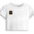 Female Baby Tee | Cropped Fit, Gen Z | 95% Cotton 5% Spandex, DTG | Stretchable, Breathable, Pre-Shrunk | Women | Personalized | DTG | Bold Typography | Affirmations | Daily Inspiration | Everyday | Encouraging | Make Today Great - right pocket - White - mockup 4
