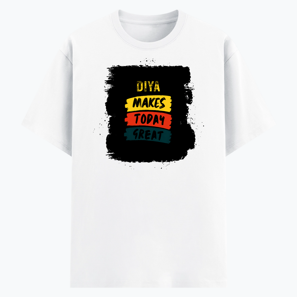 Cotton Stretch T-Shirt | Unisex Adult | 95% Cotton 5% Spandex Blend | 240 GSM, Breathable, Flexible | DTF Print Ready | Personalized | DTF | Bold Typography | Affirmations | Daily Inspiration | Everyday | Encouraging | Make Today Great - front - White - mockup 1
