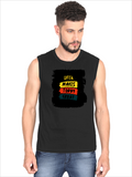 Men's Sleeveless T-Shirt | Regular Fit | 180 GSM Bio-Washed Cotton | Pre-Shrunk, Double Stitched | Men | Personalized | DTF | Bold Typography | Affirmations | Daily Inspiration | Everyday | Encouraging | Make Today Great - front - Black - mockup 1