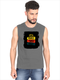 Men's Sleeveless T-Shirt | Regular Fit | 180 GSM Bio-Washed Cotton | Pre-Shrunk, Double Stitched | Men | Personalized | DTF | Bold Typography | Affirmations | Daily Inspiration | Everyday | Encouraging | Make Today Great - front - Charcoal Melange - mockup 1