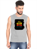 Men's Sleeveless T-Shirt | Regular Fit | 180 GSM Bio-Washed Cotton | Pre-Shrunk, Double Stitched | Men | Personalized | DTF | Bold Typography | Affirmations | Daily Inspiration | Everyday | Encouraging | Make Today Great - front - Grey Melange - mockup 1