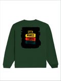 Oversized Sweatshirt | Roomy Relaxed Fit | 400 GSM Cotton Blend | Pre-Shrunk Drop Shoulder | Unisex Adult | Personalized | DTG | Bold Typography | Affirmations | Daily Inspiration | Everyday | Encouraging | Make Today Great - back - Bottle Green - mockup 2