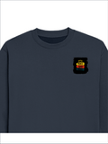 Oversized Sweatshirt | Roomy Relaxed Fit | 400 GSM Cotton Blend | Pre-Shrunk Drop Shoulder | Unisex Adult | Personalized | DTG | Bold Typography | Affirmations | Daily Inspiration | Everyday | Encouraging | Make Today Great - left pocket - Navy Blue - mockup 3