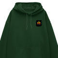 Oversized Hoodie | Unisex Relaxed Fit | 400 GSM Cotton Blend | DTG Printed | Drop Shoulder, Pre-Shrunk | Adults | Personalized | DTG | Bold Typography | Affirmations | Daily Inspiration | Everyday | Encouraging | Make Today Great - left pocket - Bottle Green - mockup 3