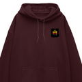 Oversized Hoodie | Unisex Relaxed Fit | 400 GSM Cotton Blend | DTG Printed | Drop Shoulder, Pre-Shrunk | Adults | Personalized | DTG | Bold Typography | Affirmations | Daily Inspiration | Everyday | Encouraging | Make Today Great - left pocket - Maroon - mockup 3