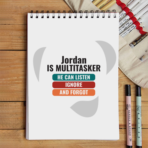 Personalized Text-based Sketchbook Accessories with Custom Name