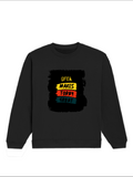 Oversized Sweatshirt | Roomy Relaxed Fit | 400 GSM Cotton Blend | Pre-Shrunk Drop Shoulder | Unisex Adult | Personalized | DTF | Bold Typography | Affirmations | Daily Inspiration | Everyday | Encouraging | Make Today Great - front - Black - mockup 1