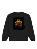Oversized Sweatshirt | Roomy Relaxed Fit | 400 GSM Cotton Blend | Pre-Shrunk Drop Shoulder | Unisex Adult | Personalized | DTF | Bold Typography | Affirmations | Daily Inspiration | Everyday | Encouraging | Make Today Great - back - Black - mockup 2