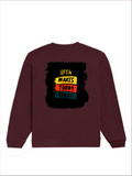 Oversized Sweatshirt | Roomy Relaxed Fit | 400 GSM Cotton Blend | Pre-Shrunk Drop Shoulder | Unisex Adult | Personalized | DTF | Bold Typography | Affirmations | Daily Inspiration | Everyday | Encouraging | Make Today Great - back - Maroon - mockup 2