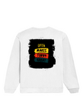 Oversized Sweatshirt | Roomy Relaxed Fit | 400 GSM Cotton Blend | Pre-Shrunk Drop Shoulder | Unisex Adult | Personalized | DTF | Bold Typography | Affirmations | Daily Inspiration | Everyday | Encouraging | Make Today Great - back - White - mockup 2