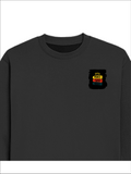 Oversized Sweatshirt | Roomy Relaxed Fit | 400 GSM Cotton Blend | Pre-Shrunk Drop Shoulder | Unisex Adult | Personalized | DTF | Bold Typography | Affirmations | Daily Inspiration | Everyday | Encouraging | Make Today Great - left pocket - Black - mockup 3