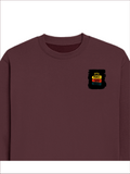 Oversized Sweatshirt | Roomy Relaxed Fit | 400 GSM Cotton Blend | Pre-Shrunk Drop Shoulder | Unisex Adult | Personalized | DTF | Bold Typography | Affirmations | Daily Inspiration | Everyday | Encouraging | Make Today Great - left pocket - Maroon - mockup 3