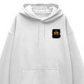 Oversized Hoodie | Relaxed Fit, Drop-Shoulder | 400 GSM Fabric | Warm, Durable | Unisex | Personalized | DTF | Bold Typography | Affirmations | Daily Inspiration | Everyday | Encouraging | Make Today Great - left pocket - White - mockup 3