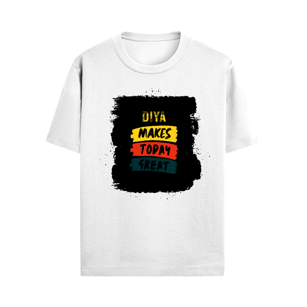 Male Standard Crew T-Shirt | Regular Fit | 100% Cotton DTF Print | Soft, Durable | Men | Personalized | DTF | Bold Typography | Affirmations | Daily Inspiration | Everyday | Encouraging | Make Today Great - front - White - mockup 1