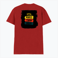 Men's V-Neck T-Shirt | Regular Fit | 180 GSM Bio-Washed Cotton | DTG Print | Durable | Personalized | DTG | Bold Typography | Affirmations | Daily Inspiration | Everyday | Encouraging | Make Today Great - back - Red - mockup 2