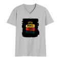 Male V Neck T-Shirt | Regular Fit | 180 GSM Bio-Washed Cotton | DTF Print | Double Stitched, Pre-Shrunk | Men | Personalized | DTF | Bold Typography | Affirmations | Daily Inspiration | Everyday | Encouraging | Make Today Great - front - Grey Melange - mockup 1