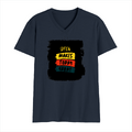 Male V Neck T-Shirt | Regular Fit | 180 GSM Bio-Washed Cotton | DTF Print | Double Stitched, Pre-Shrunk | Men | Personalized | DTF | Bold Typography | Affirmations | Daily Inspiration | Everyday | Encouraging | Make Today Great - front - Navy Blue - mockup 1