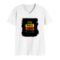 Male V Neck T-Shirt | Regular Fit | 180 GSM Bio-Washed Cotton | DTF Print | Double Stitched, Pre-Shrunk | Men | Personalized | DTF | Bold Typography | Affirmations | Daily Inspiration | Everyday | Encouraging | Make Today Great - front - White - mockup 1