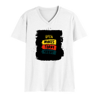 Male V Neck T-Shirt | Regular Fit | 180 GSM Bio-Washed Cotton | DTF Print | Double Stitched, Pre-Shrunk | Men | Personalized | DTF | Bold Typography | Affirmations | Daily Inspiration | Everyday | Encouraging | Make Today Great