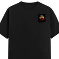 Classic Crew T-Shirt | Men's Regular Fit | 180 GSM Bio-Washed Cotton | DTG Print Ready | Double-Stitched & Ribbed Neck | Personalized | DTG | Bold Typography | Affirmations | Daily Inspiration | Everyday | Encouraging | Make Today Great - left pocket - Black - mockup 3