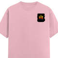 Female Classic Crew T-Shirt | Women's Regular Fit | 180 GSM Bio-Washed Cotton | Double Stitched, Pre-Shrunk | Personalized | DTG | Bold Typography | Affirmations | Daily Inspiration | Everyday | Encouraging | Make Today Great - left pocket - Light Baby Pink - mockup 3