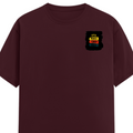 Female Classic Crew T-Shirt | Women's Regular Fit | 180 GSM Bio-Washed Cotton | Double Stitched, Pre-Shrunk | Personalized | DTG | Bold Typography | Affirmations | Daily Inspiration | Everyday | Encouraging | Make Today Great - left pocket - Maroon - mockup 3