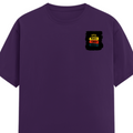 Female Classic Crew T-Shirt | Women's Regular Fit | 180 GSM Bio-Washed Cotton | Double Stitched, Pre-Shrunk | Personalized | DTG | Bold Typography | Affirmations | Daily Inspiration | Everyday | Encouraging | Make Today Great - left pocket - Purple - mockup 3