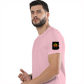 Female Classic Crew T-Shirt | Women's Regular Fit | 180 GSM Bio-Washed Cotton | Double Stitched, Pre-Shrunk | Personalized | DTG | Bold Typography | Affirmations | Daily Inspiration | Everyday | Encouraging | Make Today Great - left sleeve - Light Baby Pink - mockup 5