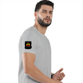 Female Classic Crew T-Shirt | Women's Regular Fit | 180 GSM Bio-Washed Cotton | Double Stitched, Pre-Shrunk | Personalized | DTG | Bold Typography | Affirmations | Daily Inspiration | Everyday | Encouraging | Make Today Great - right sleeve - Grey Melange - mockup 6