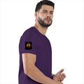Female Classic Crew T-Shirt | Women's Regular Fit | 180 GSM Bio-Washed Cotton | Double Stitched, Pre-Shrunk | Personalized | DTG | Bold Typography | Affirmations | Daily Inspiration | Everyday | Encouraging | Make Today Great - right sleeve - Purple - mockup 6