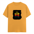 Men's Classic Crew T-Shirt | Regular Fit | 180 GSM Bio-Washed Cotton | DTF Print Ready | Pre-Shrunk, Durable | Personalized | DTF | Bold Typography | Affirmations | Daily Inspiration | Everyday | Encouraging | Make Today Great - front - Golden Yellow - mockup 1