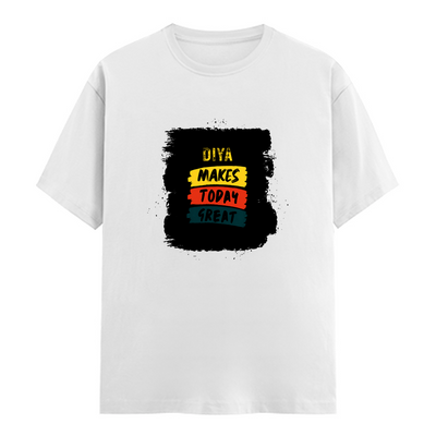 Men's Classic Crew T-Shirt | Regular Fit | 180 GSM Bio-Washed Cotton | DTF Print Ready | Pre-Shrunk, Durable | Personalized | DTF | Bold Typography | Affirmations | Daily Inspiration | Everyday | Encouraging | Make Today Great - front - White - mockup 1