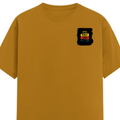 Men's Classic Crew T-Shirt | Regular Fit | 180 GSM Bio-Washed Cotton | DTF Print Ready | Pre-Shrunk, Durable | Personalized | DTF | Bold Typography | Affirmations | Daily Inspiration | Everyday | Encouraging | Make Today Great - left pocket - Mustard Yellow - mockup 3
