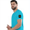 Men's Classic Crew T-Shirt | Regular Fit | 180 GSM Bio-Washed Cotton | DTF Print Ready | Pre-Shrunk, Durable | Personalized | DTF | Bold Typography | Affirmations | Daily Inspiration | Everyday | Encouraging | Make Today Great - left sleeve - SkyBlue - mockup 5