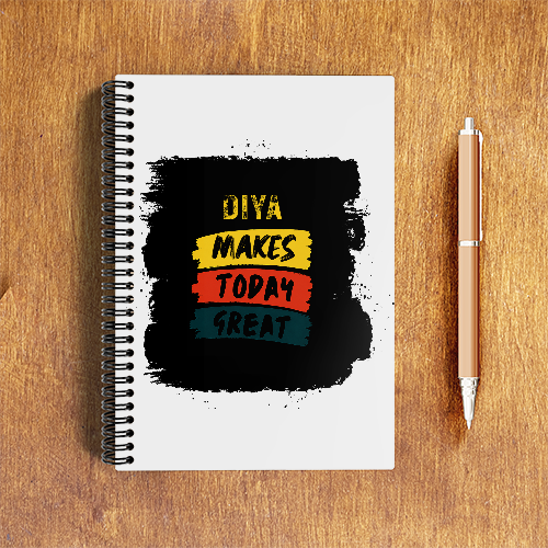 NotePad | A5 Size | Digital Print | 120 Pages | Unisex | Personalized | Bold Typography | Affirmations | Daily Inspiration | Everyday | Encouraging | Make Today Great - front - White - mockup 1
