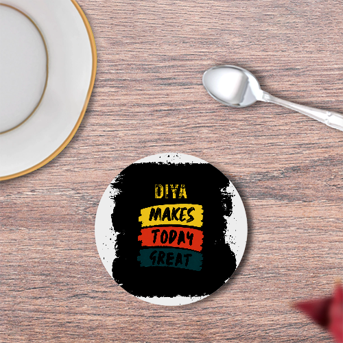 Coasters | Unisex | 3mm MDF Sublimation Print | Glossy Finish, Table Protection | Home & Office Accessory | Personalized | Bold Typography | Affirmations | Daily Inspiration | Everyday | Encouraging | Make Today Great