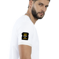 Ringer T-shirt | Unisex Regular Fit | 100% Cotton DTF/DTG | Contrast Rib Neck Bio Washed Pre-Shrunk | Adults | Personalized | DTF | Typographic | Work Ethic | Success | Everyday | Motivational | Busy Building, Not Complaining - right sleeve - White Black - mockup 6