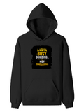 Pullover Hoodie | Unisex Regular Fit | Tri-Layer Cotton Blend | DTG Print Ready | Adults | Personalized | DTG | Typographic | Work Ethic | Success | Everyday | Motivational | Busy Building, Not Complaining - front - Black - mockup 1