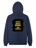 Pullover Hoodie | Unisex Regular Fit | Tri-Layer Cotton Blend | DTG Print Ready | Adults | Personalized | DTG | Typographic | Work Ethic | Success | Everyday | Motivational | Busy Building, Not Complaining - back - Navy Blue - mockup 2