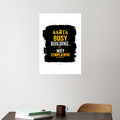 Acrylic Poster | 3mm Glossy Finish | UV Printed | Self-Adhesive Wall Mount | Unisex | Personalized | Typographic | Work Ethic | Success | Everyday | Motivational | Busy Building, Not Complaining - front_5 - A3 Poster - White - mockup 5