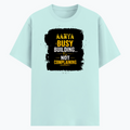 Cotton Stretch T-Shirt (Dtg) | T-Shirts | Him, Her, Unisex | Personalized | DTG | Typographic | Work Ethic | Success | Everyday | Motivational | Busy Building, Not Complaining - front - Mint - mockup 1